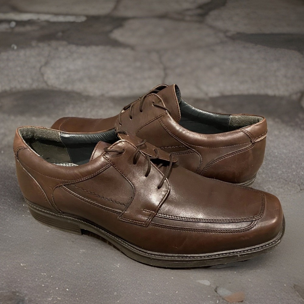 2 pair - Mens 10.5 JOHNSTON & MURPHY Black & Brown Oxford Derby Lace Up Shoes - Picture 11 of 16